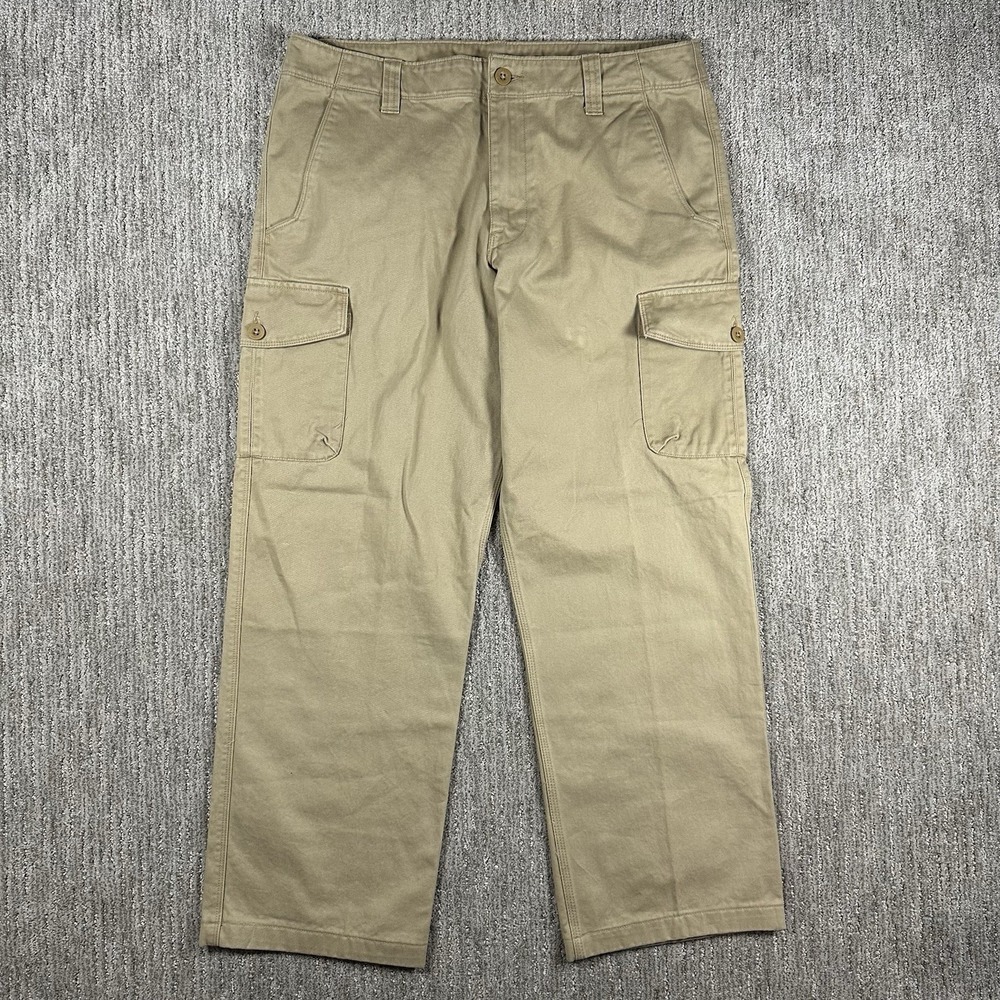 The North Face Mens 34 Cargo Khaki Pants Cotton Twill Straight Leg RN61661
